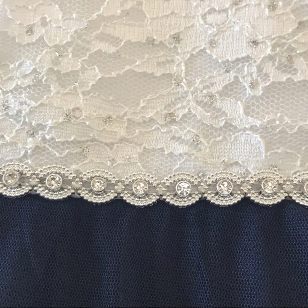Speechless White and Navy Formal Kids Dress